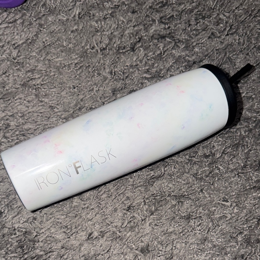 Iron Flask White Tumbler with Black Lid